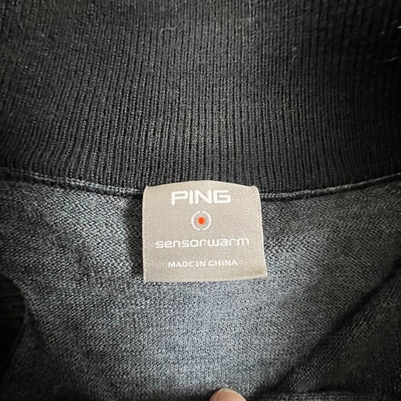 Ping Men's 100% Merino Wool Sensorwarm 1/4 Zip Sweater Jumper Drk Grey Golf Sz M - Picture 10 of 13